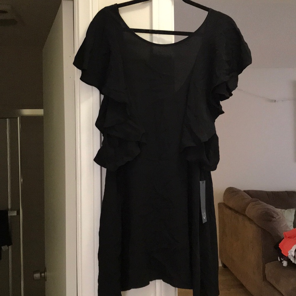 For Love and Lemons Ruffle Flutter Sleeve Dress XS